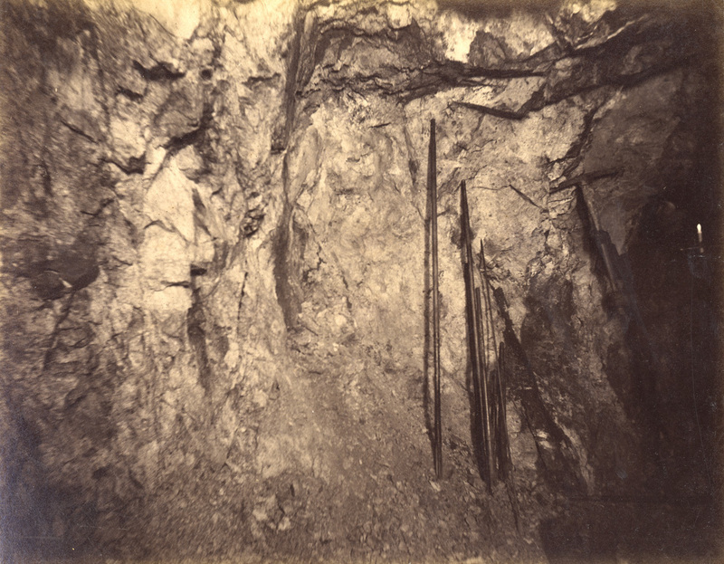 Mt Con 400 level East sill floor Showing ore breast without timbers