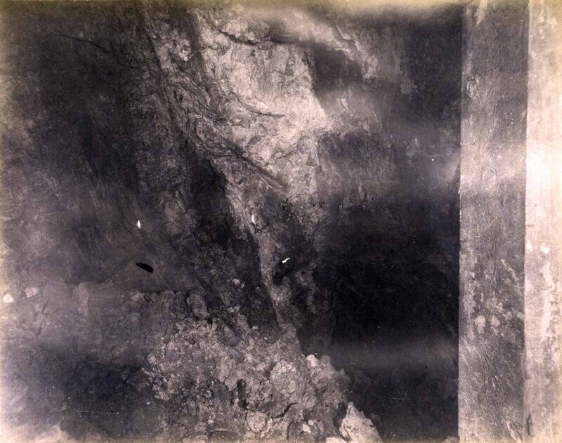 High ore 400 level East sill showing floor Showing ore breast